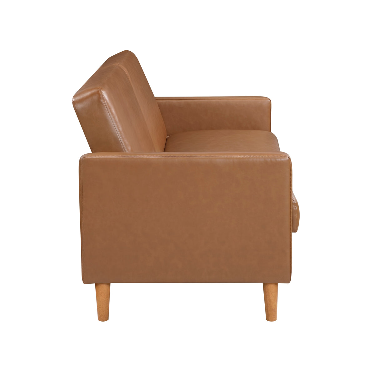 Corbett Camel Faux Leather Sleeper Sofa
