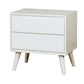 Liesel Mid-Century Wood Nightstand in White