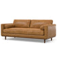 Morrison MCM Genuine Leather Sofa 89" – Mid-Century Sienna Leather Couch (2 Colors) in warm sienna color.