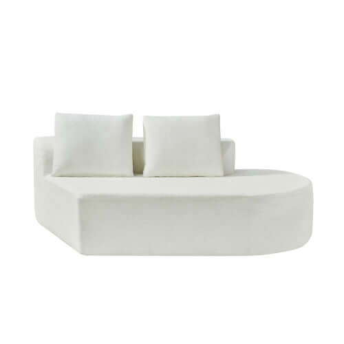 Modern Low Profile Modular Curved Foam Sofa 116' (4 Colors) in white with plush cushions, perfect for stylish comfort.