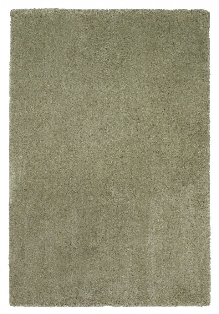 Sage Hand Woven Area Rug | 9' x 13' in a cool sage green color, features a modern pattern and soft texture.