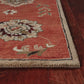 Sienna Gold And Green Wool Floral Vines Hand Tufted Area Rug | 9' x 13' close-up on floral detail and edge.