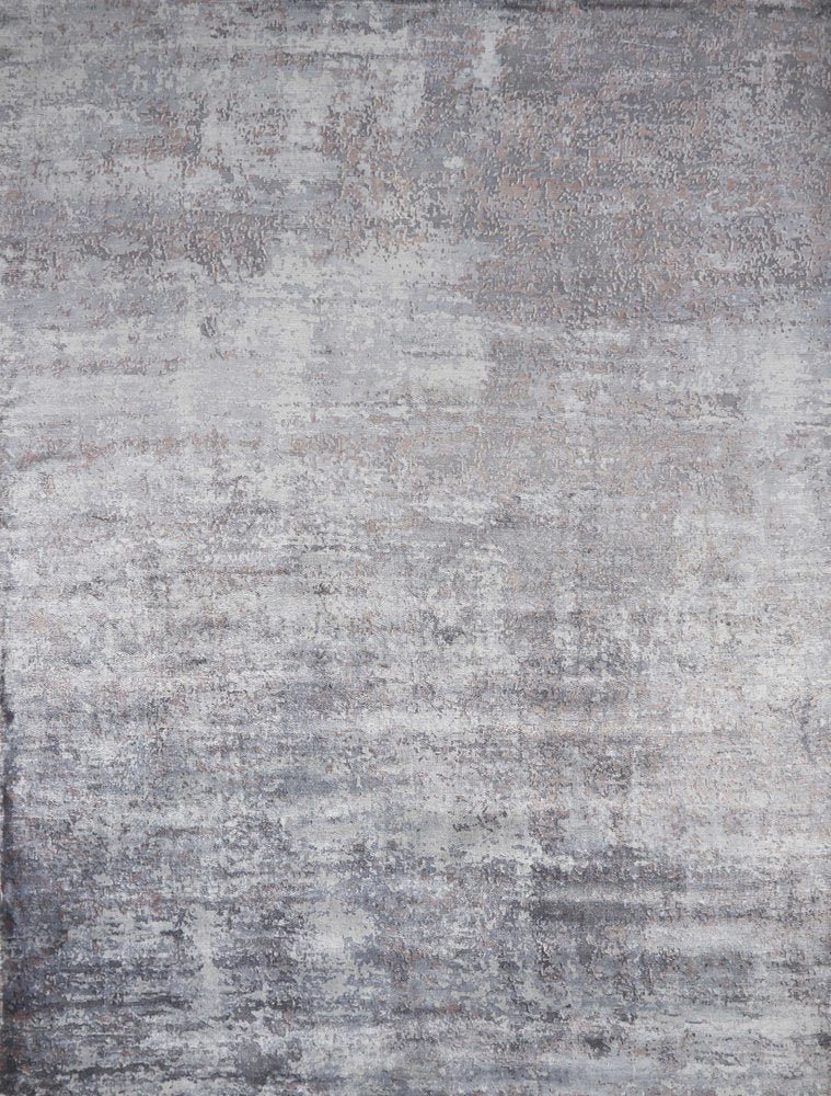 Slate Gray And Dark Gray Abstract Hand Loomed Area Rug | 9' x 13'