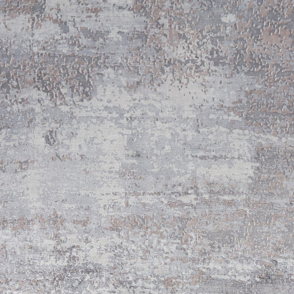 Slate Gray And Dark Gray Abstract Hand Loomed Area Rug | 9' x 13'