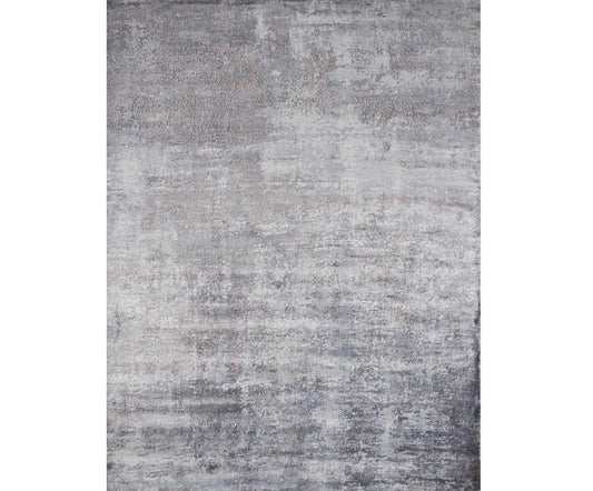 Slate Gray And Dark Gray Abstract Hand Loomed Area Rug | 9' x 13'