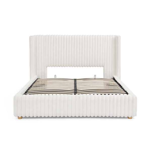 Isolde Storage Bed – Queen Faux Fur with Gas Lift Storage