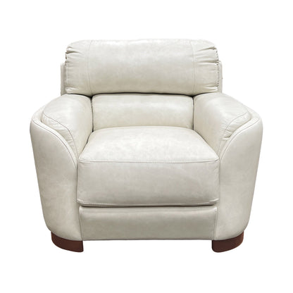Edrice Light Gray Leather Accent Chair – 43"W Accent Chair