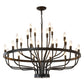 Daxton Black Iron 24-Light Chandelier 39.3 inch