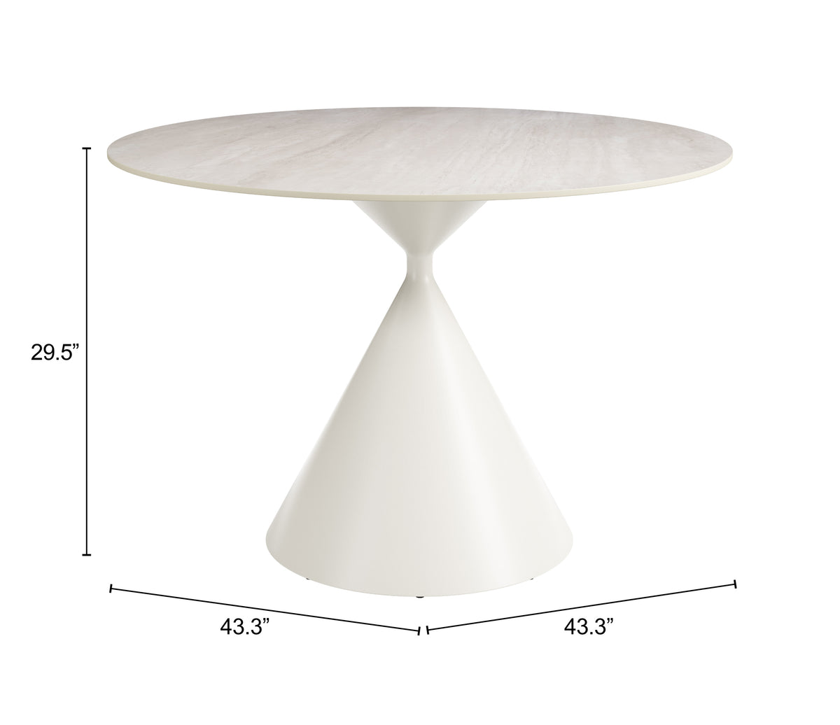 Plinn Light Beige & White Dining Table