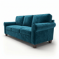 Augusta Sofa – Made in USA, Custom Fabric Options, 83" Classic Design - Velvet Antique Peacock - Velvet (7)
