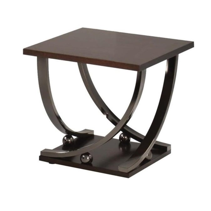 Isiah Dark Brown Metal End Table
