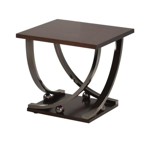 Isiah Dark Brown Metal End Table