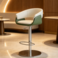 Denby bar stool in green and white faux leather