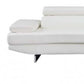 Leather L-Shaped Corner Sectional Sofa 124" | Modern 2-Piece Sectional Couch - detail of white upholstery and cushion.
