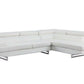 Leather L-Shaped Corner Sectional Sofa 124" | Modern 2-Piece Sectional Couch in sleek white leather design.