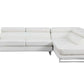 Leather L-Shaped Corner Sectional Sofa 124" | Modern 2-Piece Sectional Couch in white leather with sleek design.
