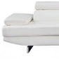 Leather L-Shaped Corner Sectional Sofa 124" | Modern 2-Piece Sectional Couch white leather armrest with sleek modern design