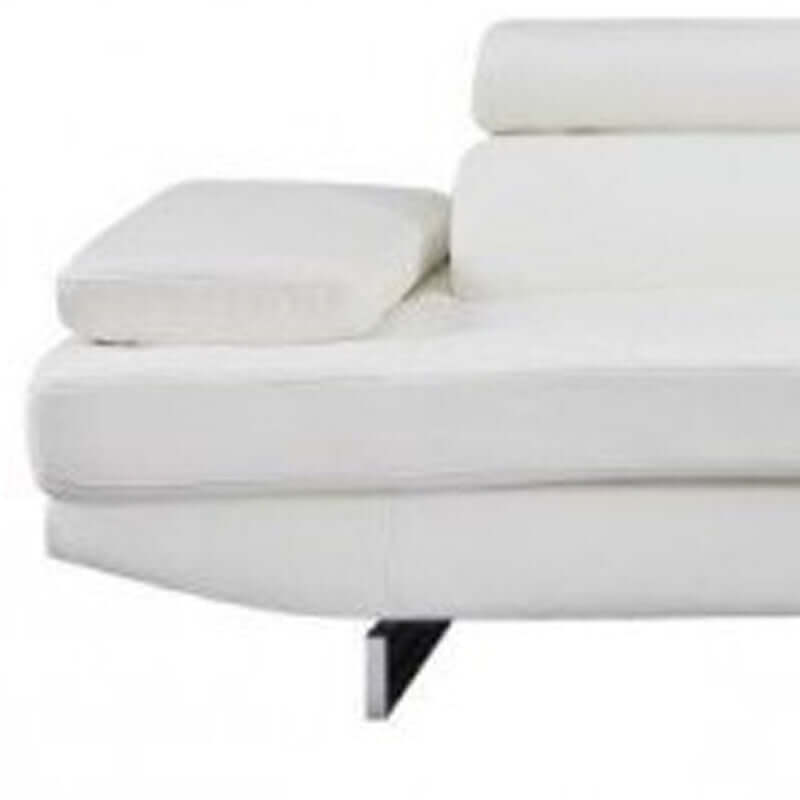 Leather L-Shaped Corner Sectional Sofa 124" | Modern 2-Piece Sectional Couch white leather armrest with sleek modern design
