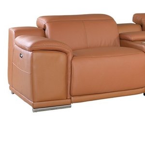 Italian Leather Power Reclining Corner Sectional Sofa
