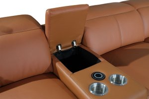 Italian Leather Power Reclining Corner Sectional Sofa