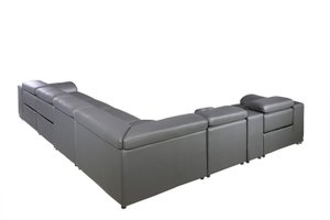 Italian Leather Power Reclining Corner Sectional Sofa