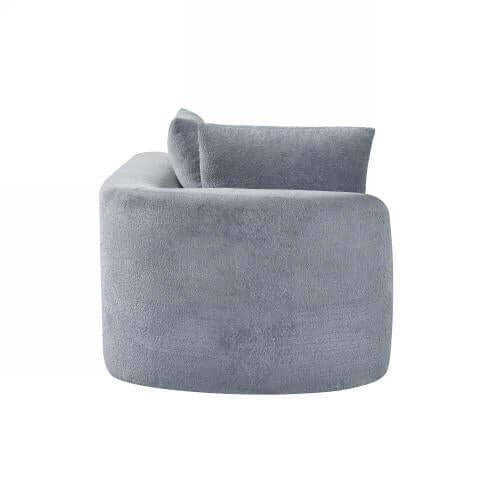 Modern Low Profile Modular Curved Foam Sofa 116' (4 Colors) in soft grey upholstery, showcasing its sleek curved design.