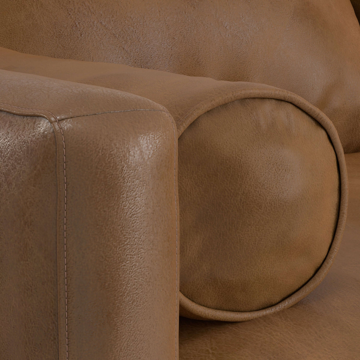Morrison MCM Genuine Leather Sectional Chaise Sofa 102" – Modern Leather Chaise Sectional (2 Colors) close-up detail.