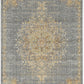 Slate Gray And Orange Wool Medallion Area Rug | 9' x 13'