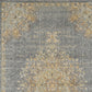 Slate Gray And Orange Wool Medallion Area Rug | 9' x 13'