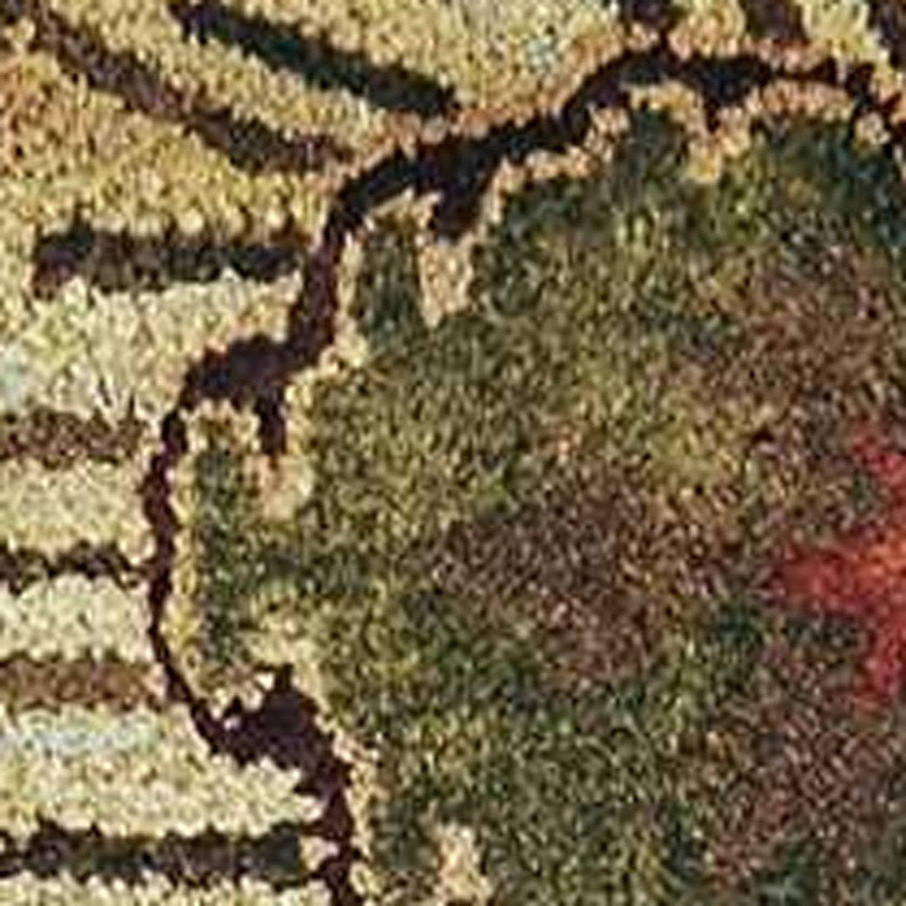 Rust Beige And Gray Wool Floral Medallion Hand Tufted Area Rug | 9' x 13' detail showcasing soft floral patterns and rich colors.