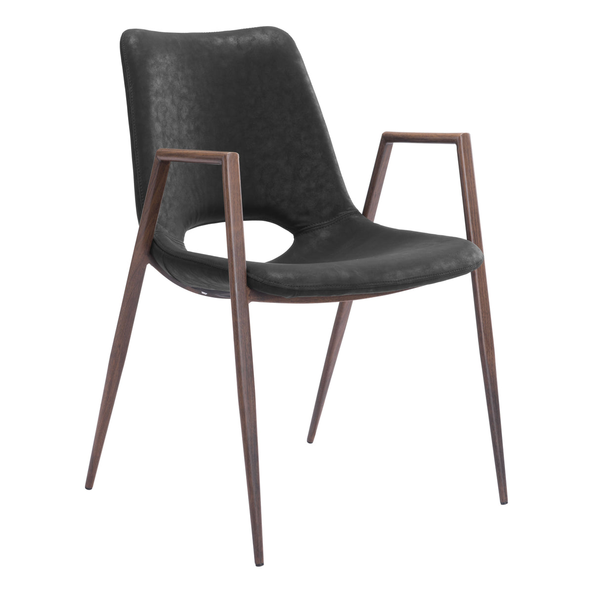 Desi Dining Chair (Set of 2) in Black & Walnut