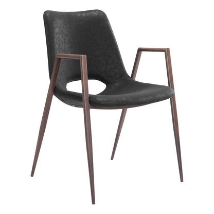Desi Dining Chair (Set of 2) in Black & Walnut