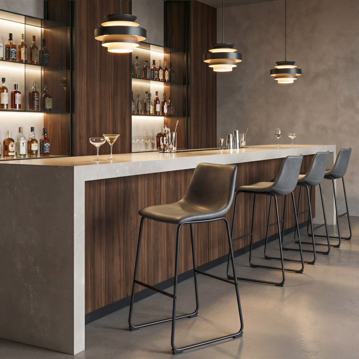Smart Barstool (Set of 2) in Charcoal