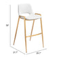 Desi Barstool (Set of 2) in White & Gold