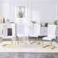 Kinsey White, Gold Legs, Set of 4
