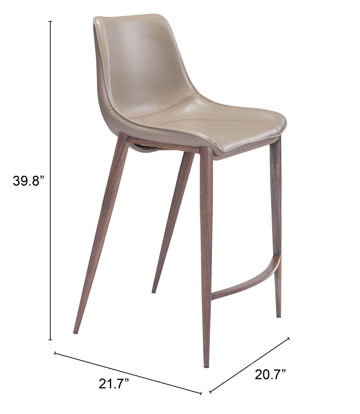 Magnus Counter Stool (Set of 2) in Brown & Walnut