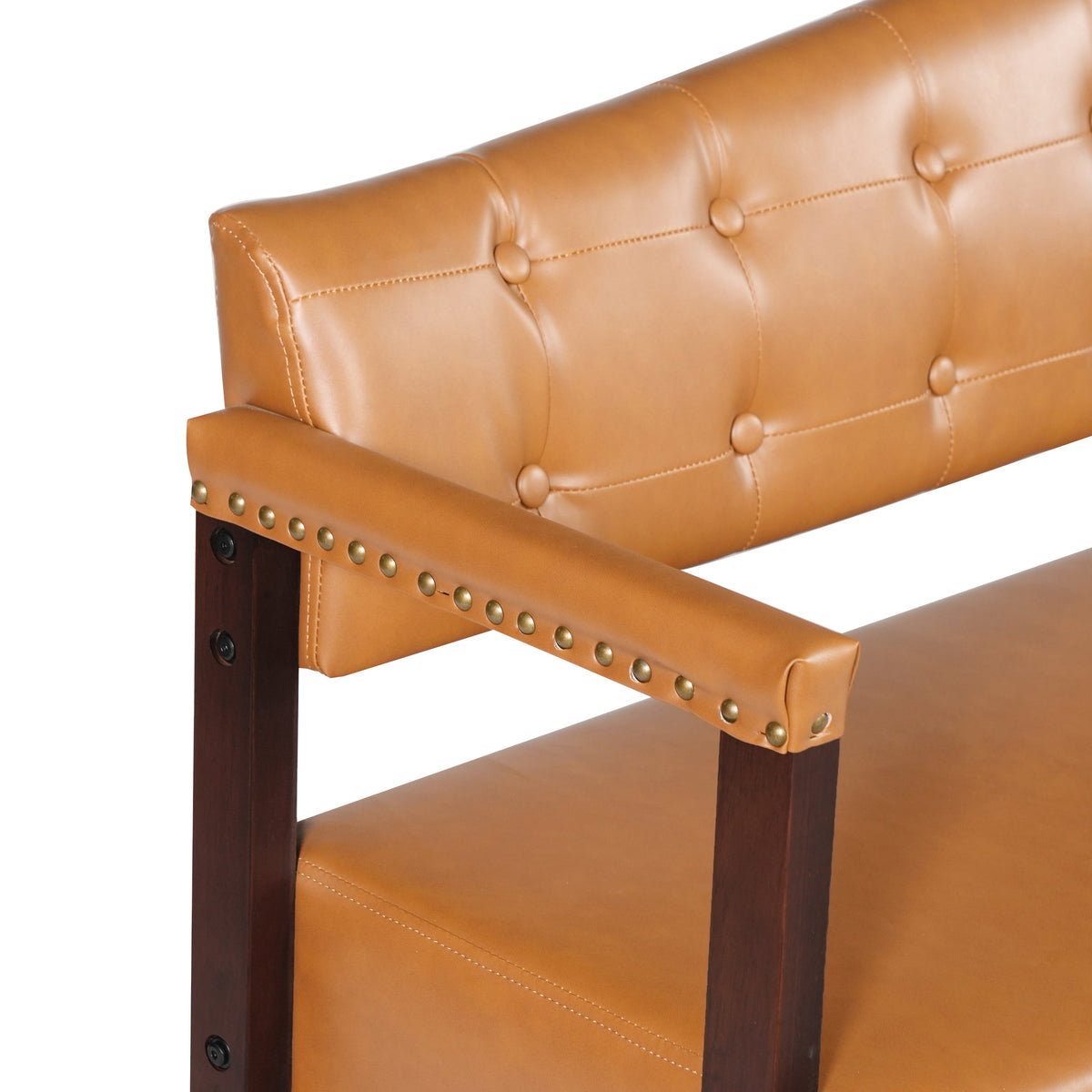 Ludlow Button-Tufted Faux Leather Bench Set