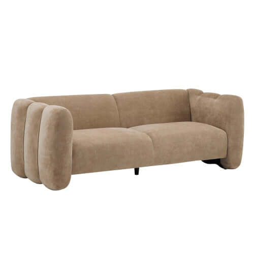 Tonson Boucle Sofa – 83” Curved Wave 3-Seater Sofa (3 Colors, Modern Sculptural Design) in plush boucle upholstery.