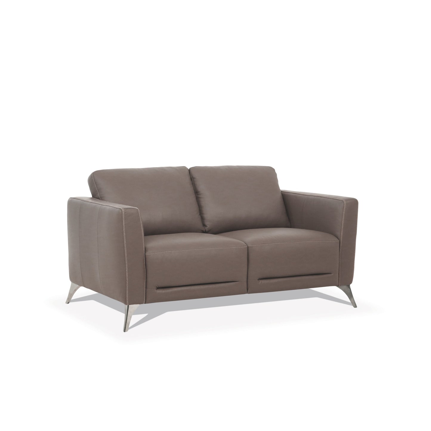 Malaga Taupe Leather Loveseat – 59"W Loveseat