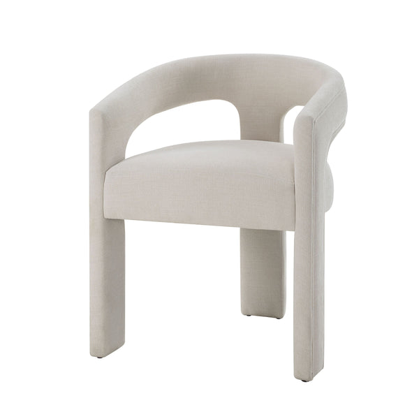 Gamarya White Chenille Side Chair (Set of 2)