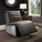 Metier Modern Industrial Power Recliner Lounge Chair, Gray Leather & Aluminum - Revel Sofa 