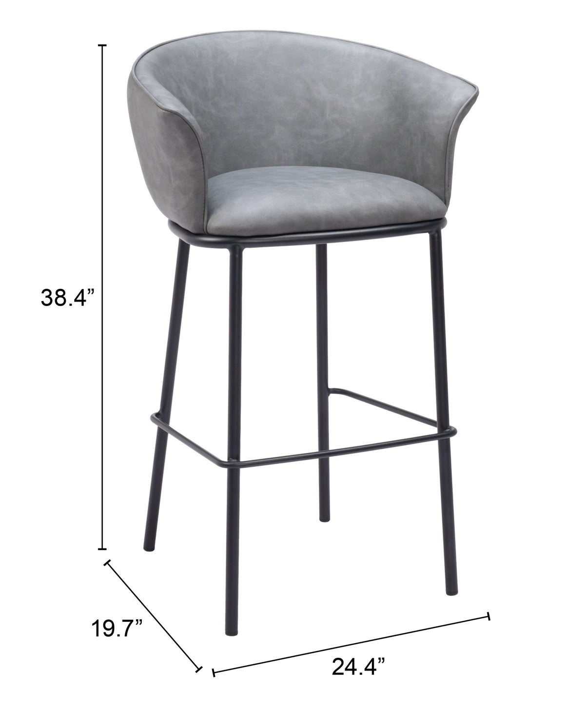 Garston Barstool in Gray