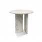 Vesna Marble Round Coffee Table in Snow Mountain White, 17.7" Round