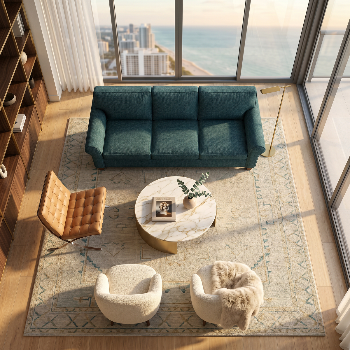 Augusta Sofa – Made in USA, Custom Fabric Options, 83" Classic Design - Hepburn Teal - Fabric (3)