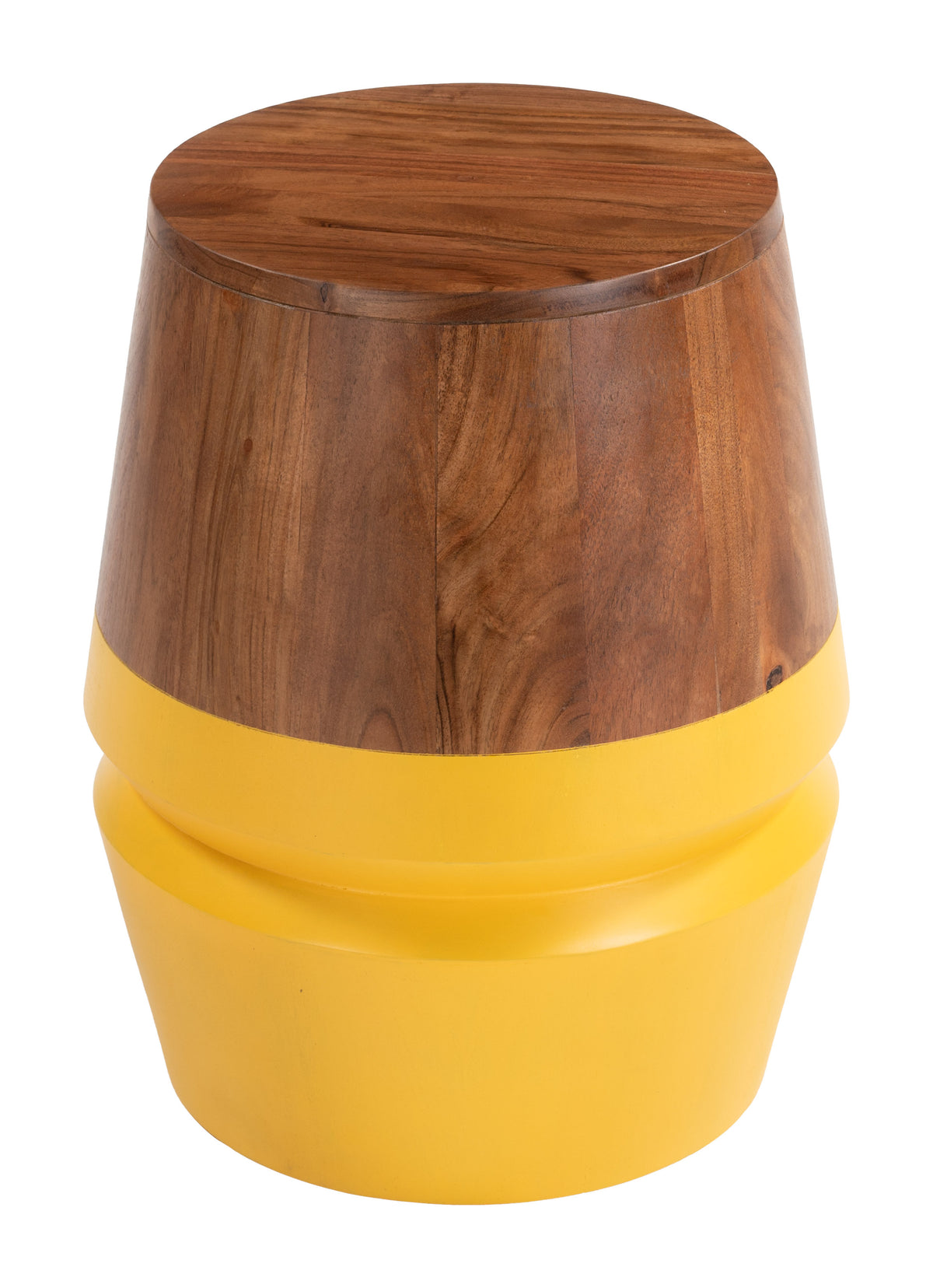 Tornos Side Table in Walnut & Yellow
