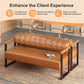 Ludlow Button-Tufted Faux Leather Bench Set