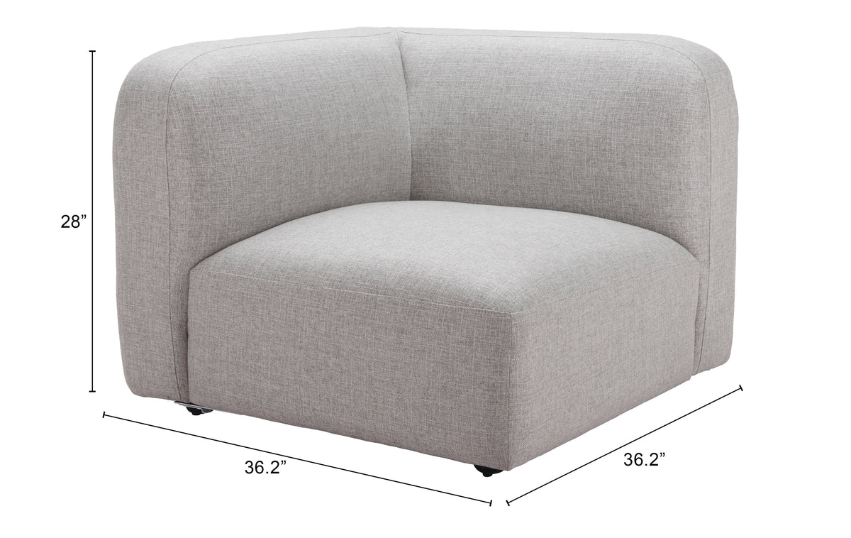 Biak Gray Corner Chair