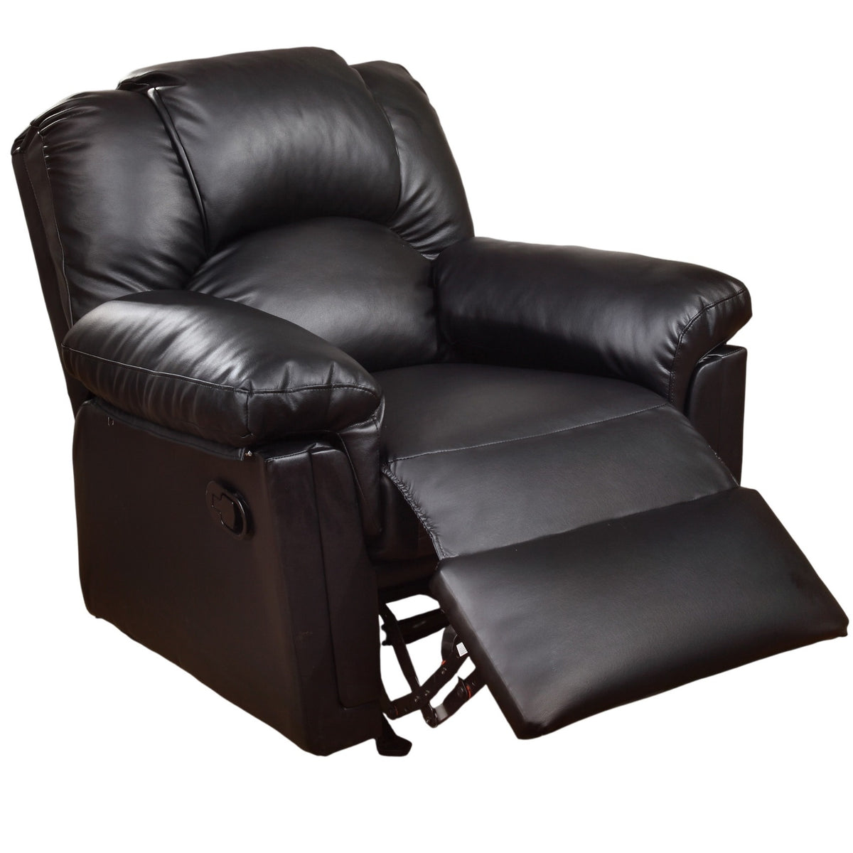 Brennan Black Bonded Leather Reclining Sofa & Recliner Set