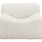 Osterbro Channel Tufted Lounge Accent Chair in Cream White - Revel Sofa 