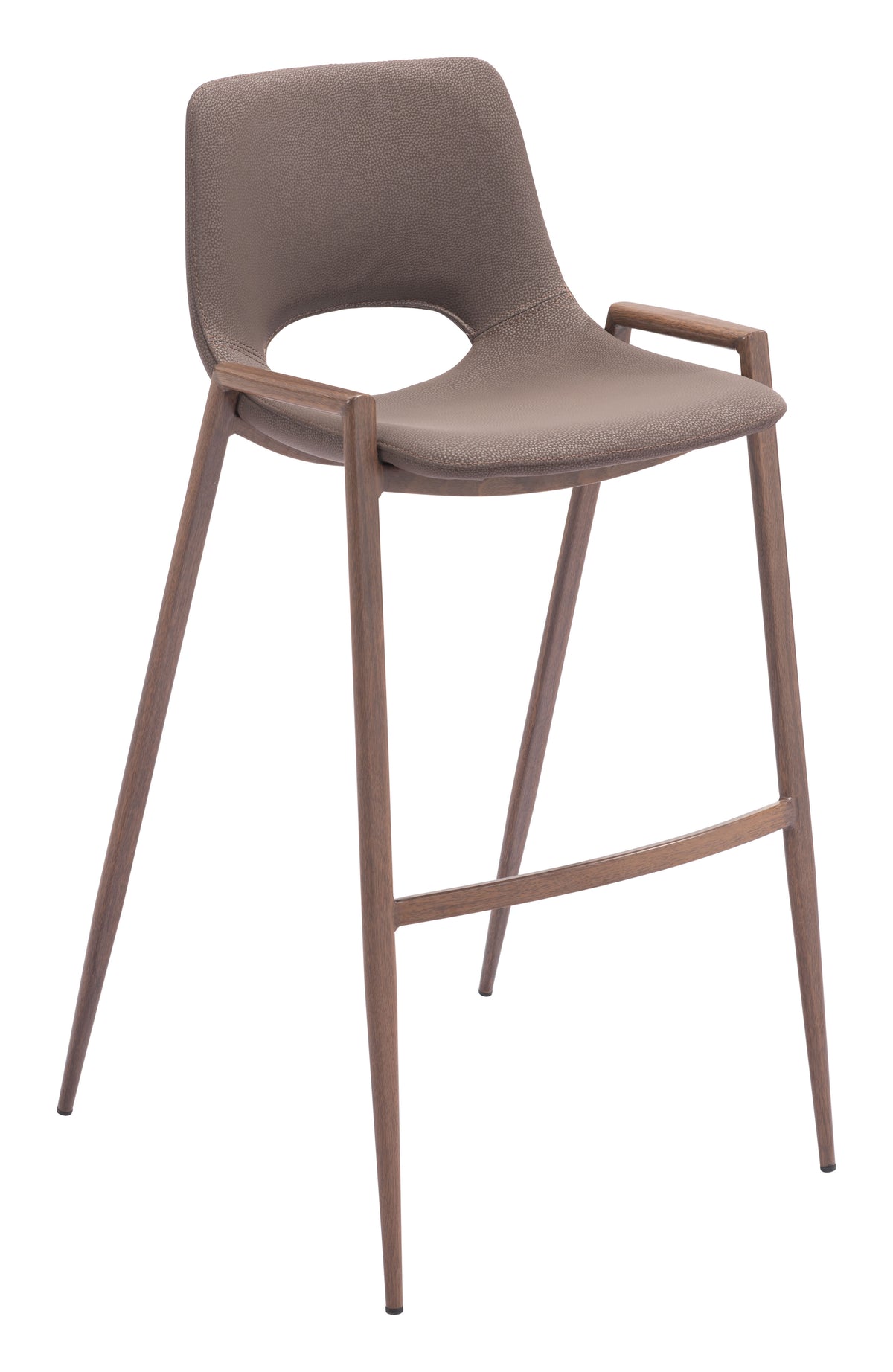 Desi Barstool (Set of 2) in Brown & Walnut